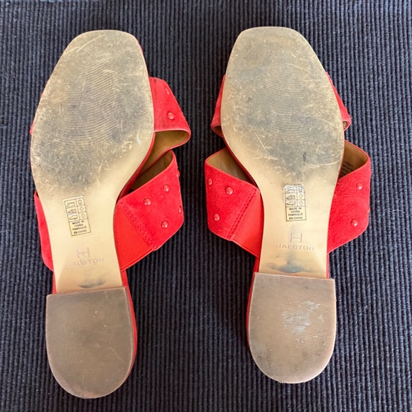 Two (2) pair Halston summer slide sandals - leather suede - Picture 9 of 10